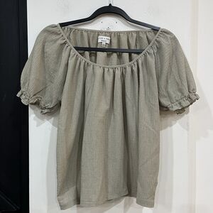 Texture & Thread Madewell Puff Sleeve Peasant Top Size Medium Cottage Boho